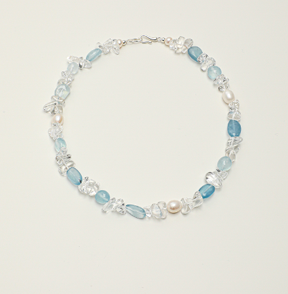 Icy Blue · Crystal Bead Necklace