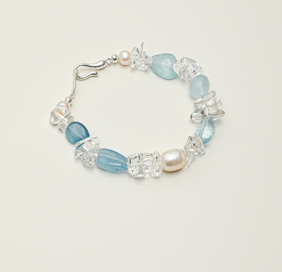 Icy Blue · Crystal Bead Bracelet