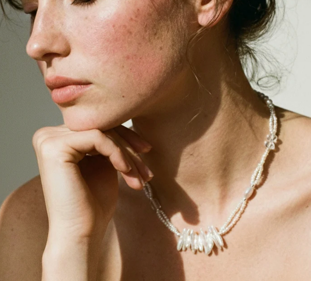 Celestial Flow Baroque Pearl & Clear Quartz Necklace