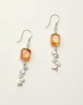Solar Abundance Brazilian Citrine & Baroque Pearl Drop Earrings