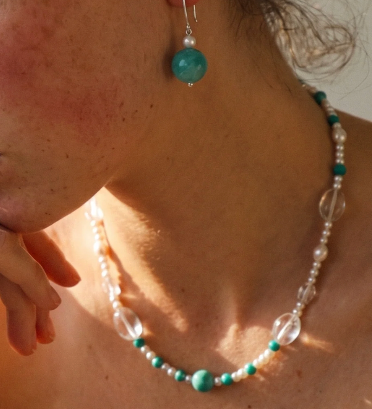 Veridian Truth Amazonite & Clear Quartz Necklace $189.00 USD Regular price