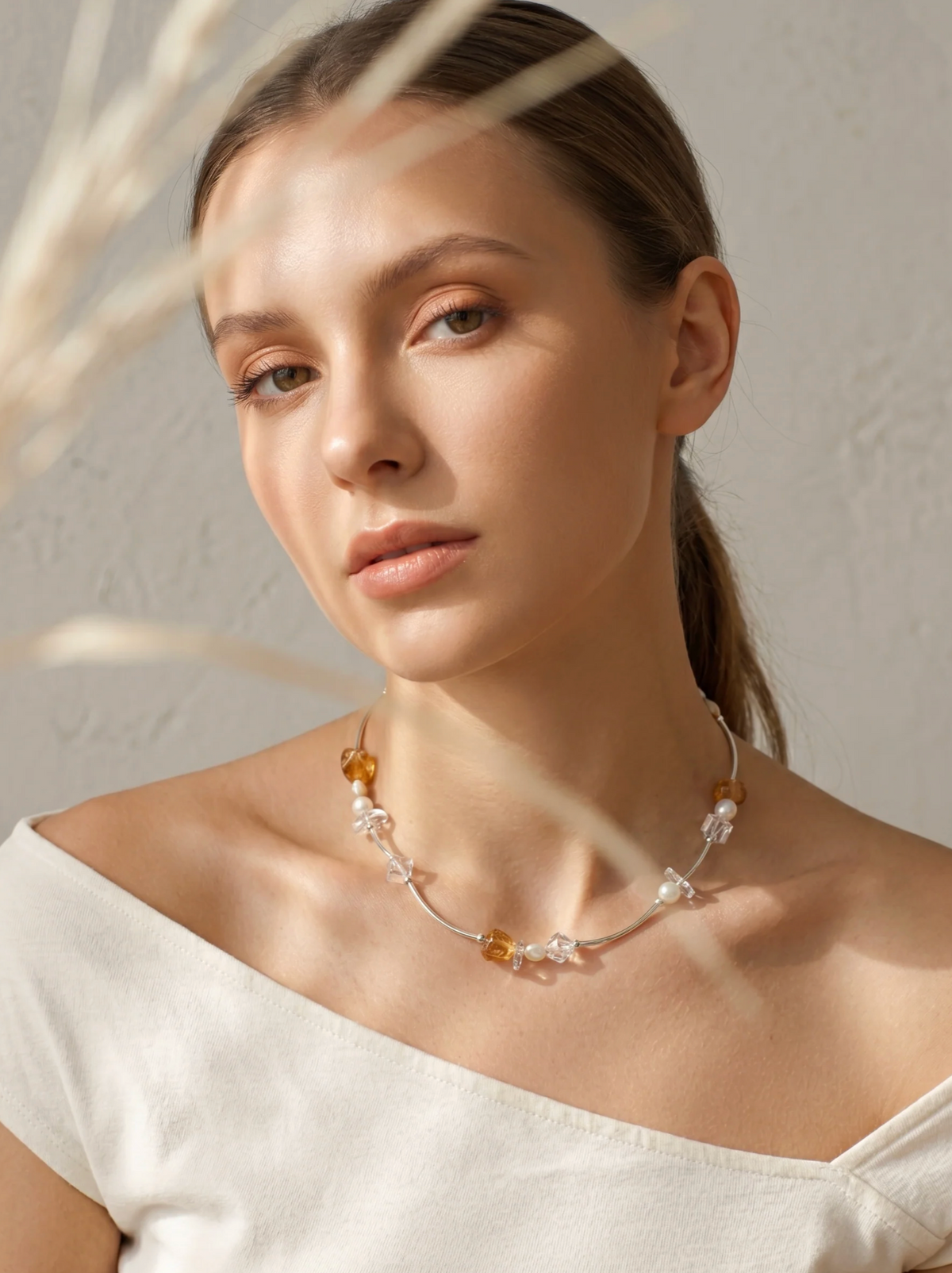 Solar Clarity Brazilian Citrine & Multi-Form Clear Quartz Necklace