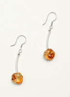 Solar Echo Brazilian Citrine & Sculptural Silver Drop Earrings