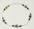 Verdant Ascent Moss Agate & Layered Phantom Quartz Necklace