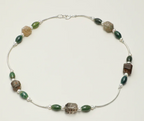 Verdant Ascent Moss Agate & Layered Phantom Quartz Necklace