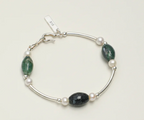 Verdant Pulse Moss Agate & Seed Pearl Bracelet