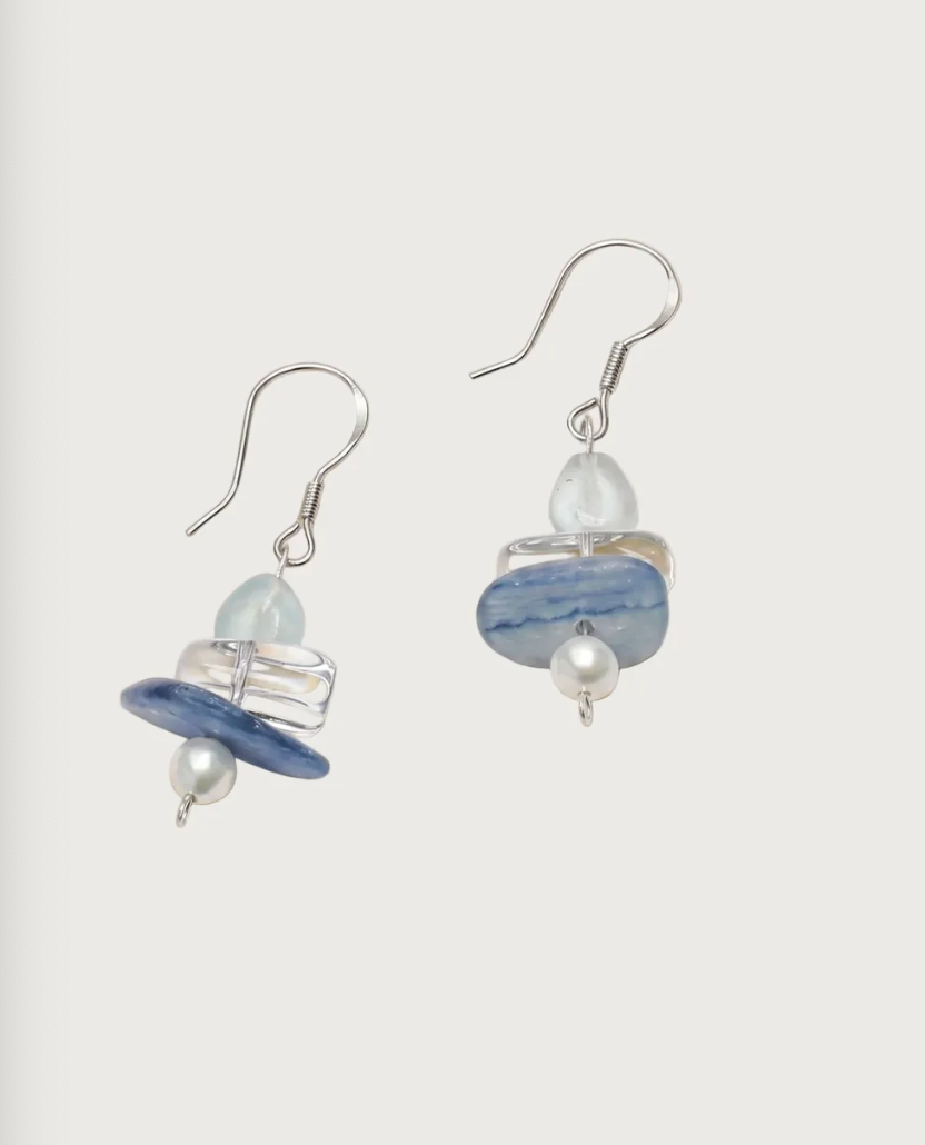 Aqueous Alignment Aquamarine & Kyanite Drop Earrings