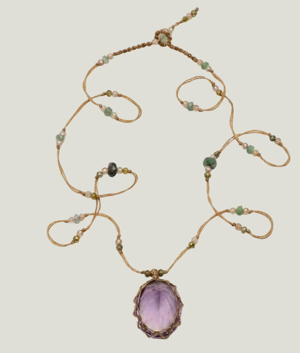 Ethereal Wisdom Amethyst & Multi-Stone Long Necklace