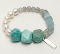 Glacial Sovereignty Amazonite, Dumortierite & Labradorite Bracelet
