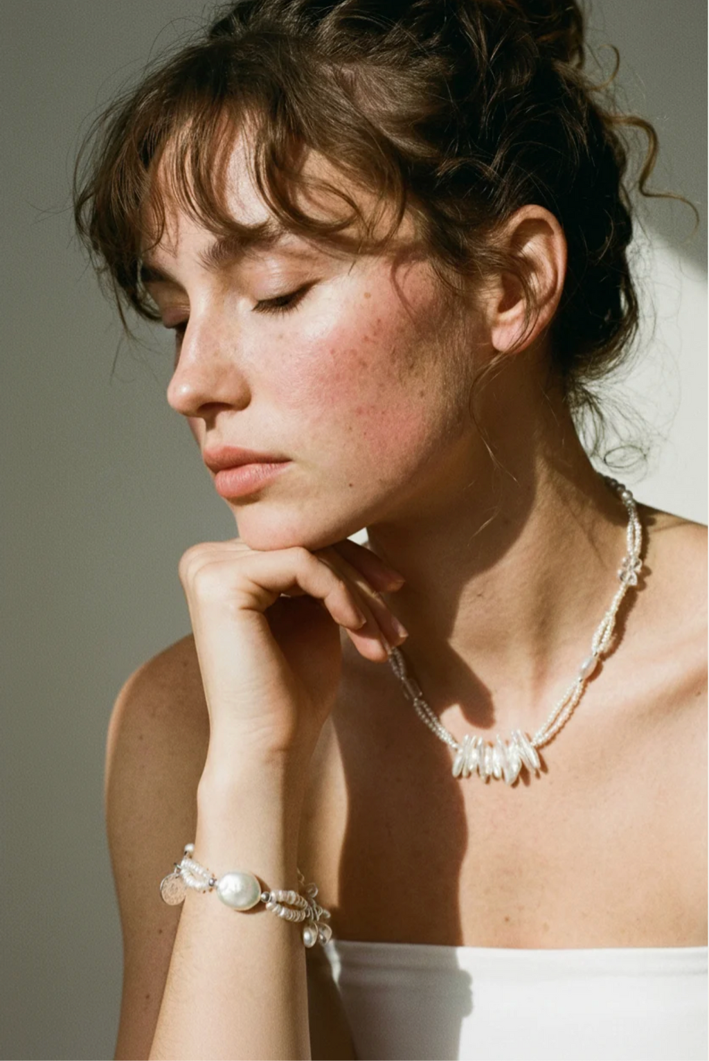 Celestial Flow Baroque Pearl & Clear Quartz Necklace