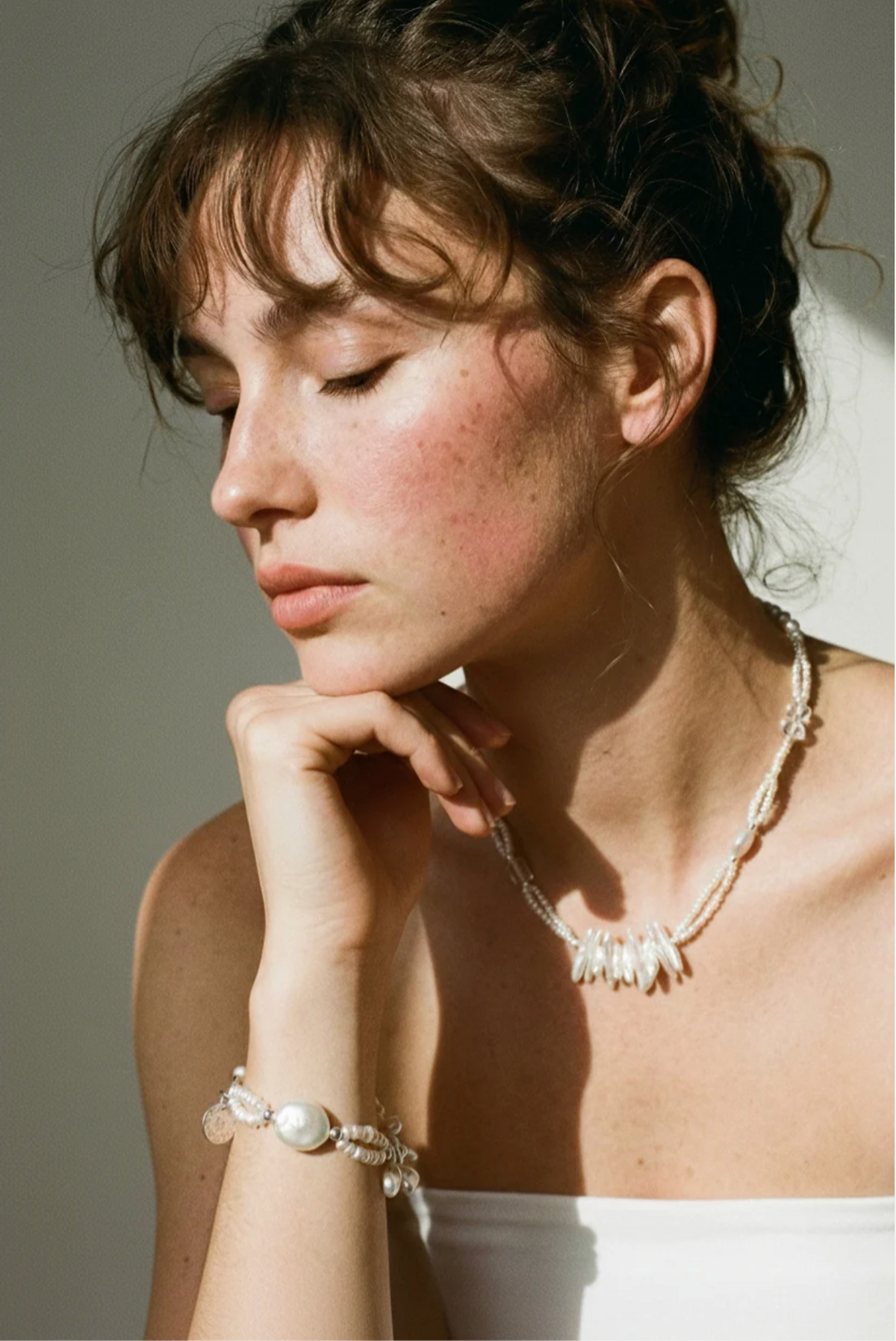 Celestial Flow Baroque Pearl & Clear Quartz Necklace
