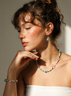 Veridian Echo Amazonite & Seed Pearl Drop Earrings