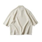 Textured Knit Polo Short-Sleeve Sweater