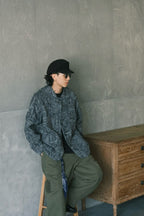 Textured Raw-Edge Jacquard Collarless Jacket – Distressed Fringe Detail Coat