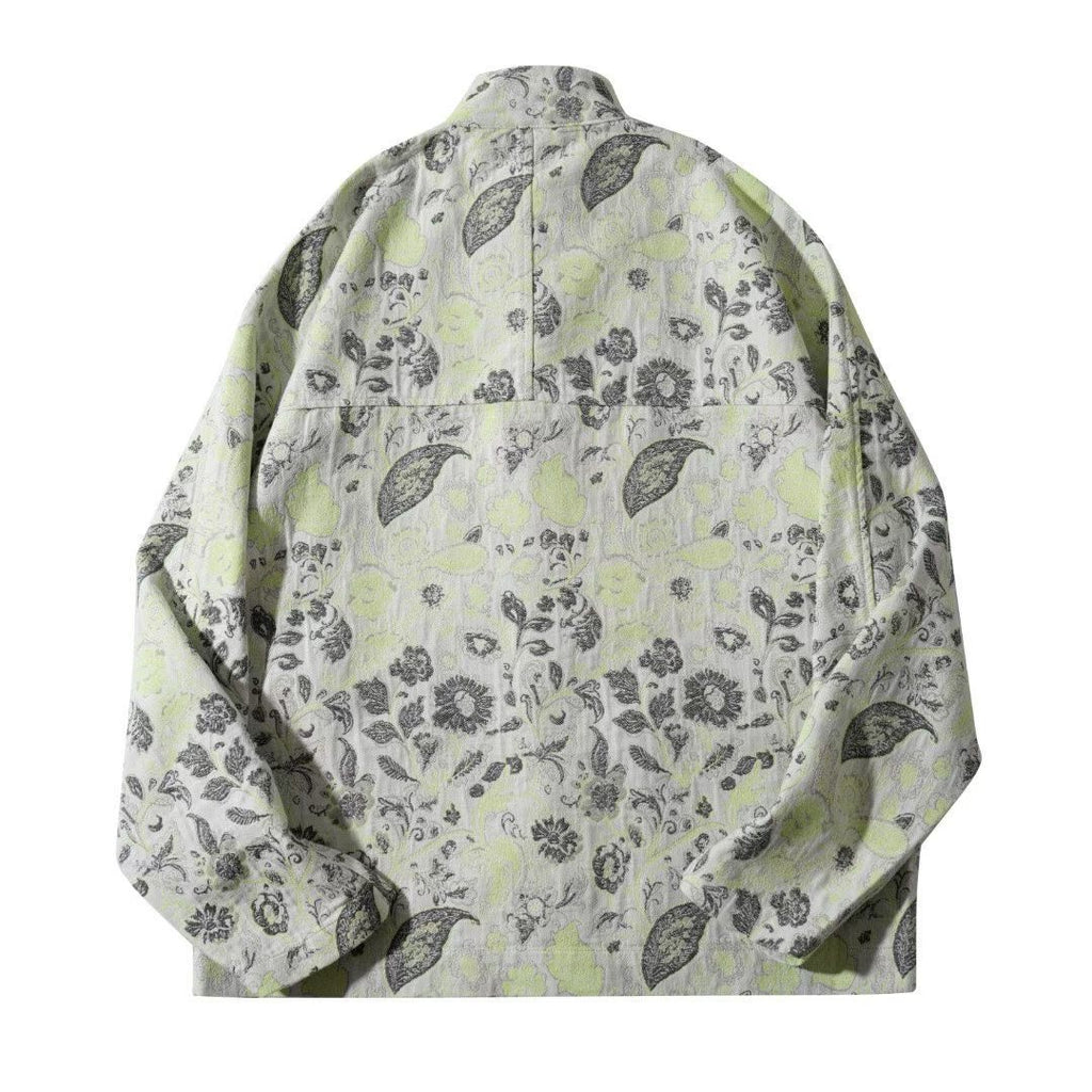Jade Mist Floral Jacquard Jacket