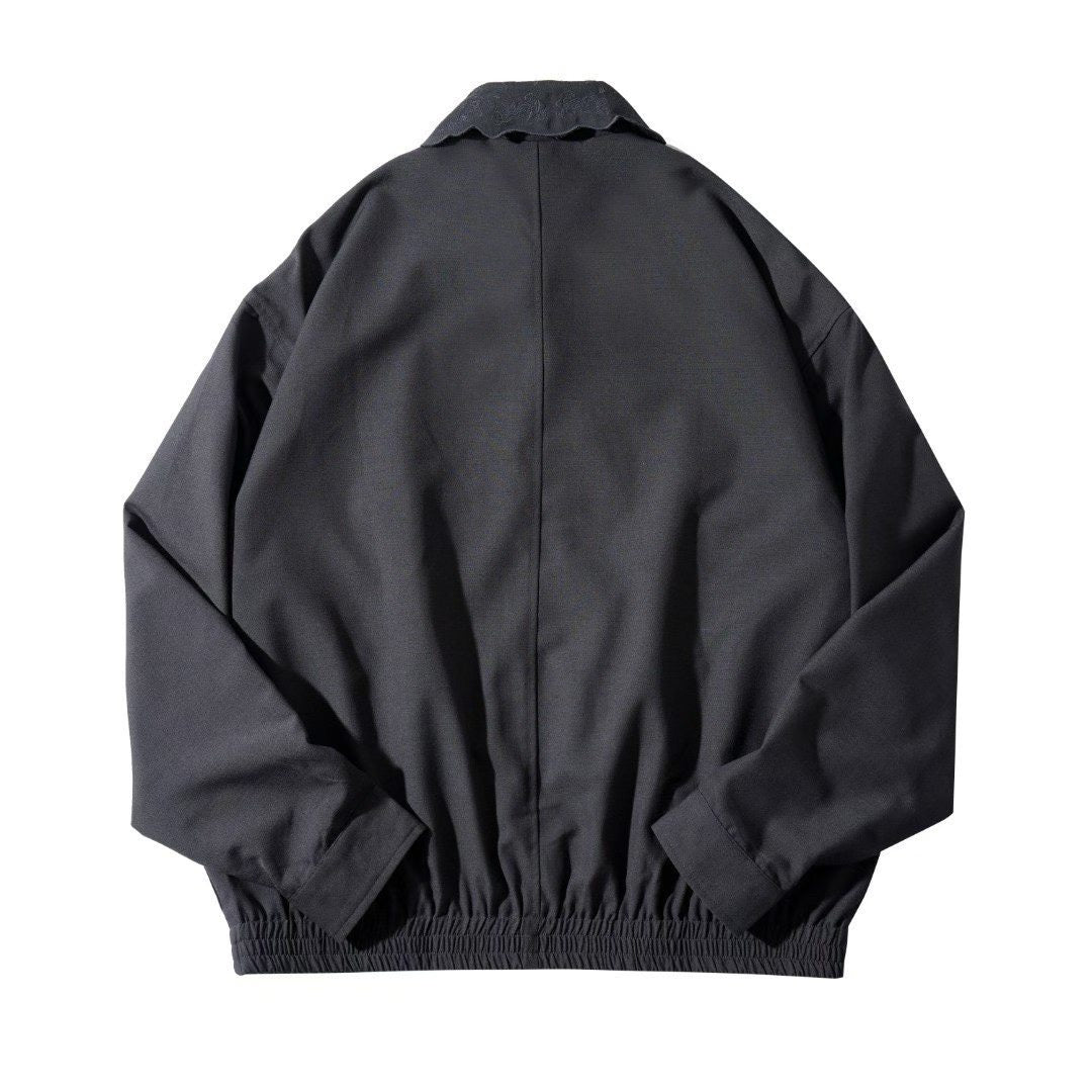 Scalloped Collar Harrington Workwear Coat