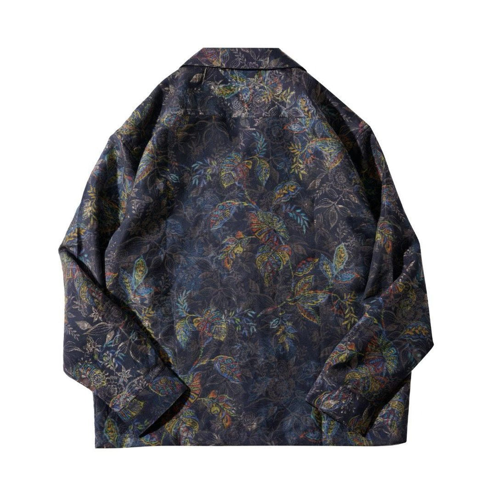 Navy Botanical Paisley Overshirt