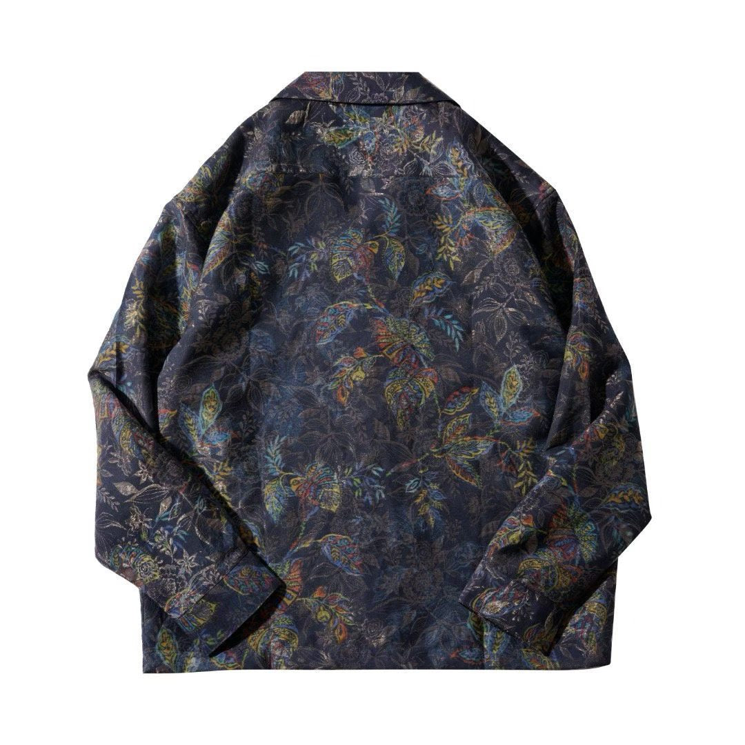 Navy Botanical Paisley Overshirt