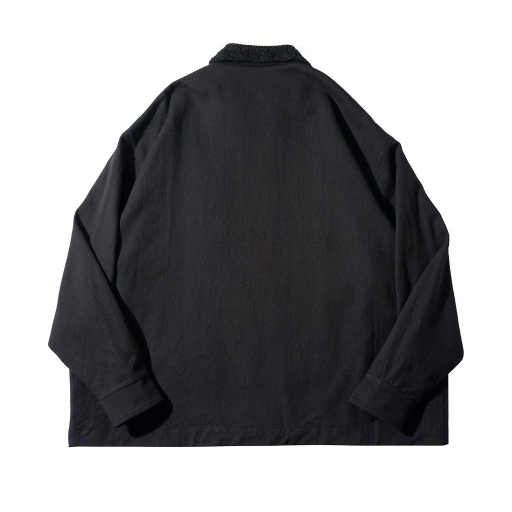 Zip-Up Jacket with Crochet Collar & Pocket