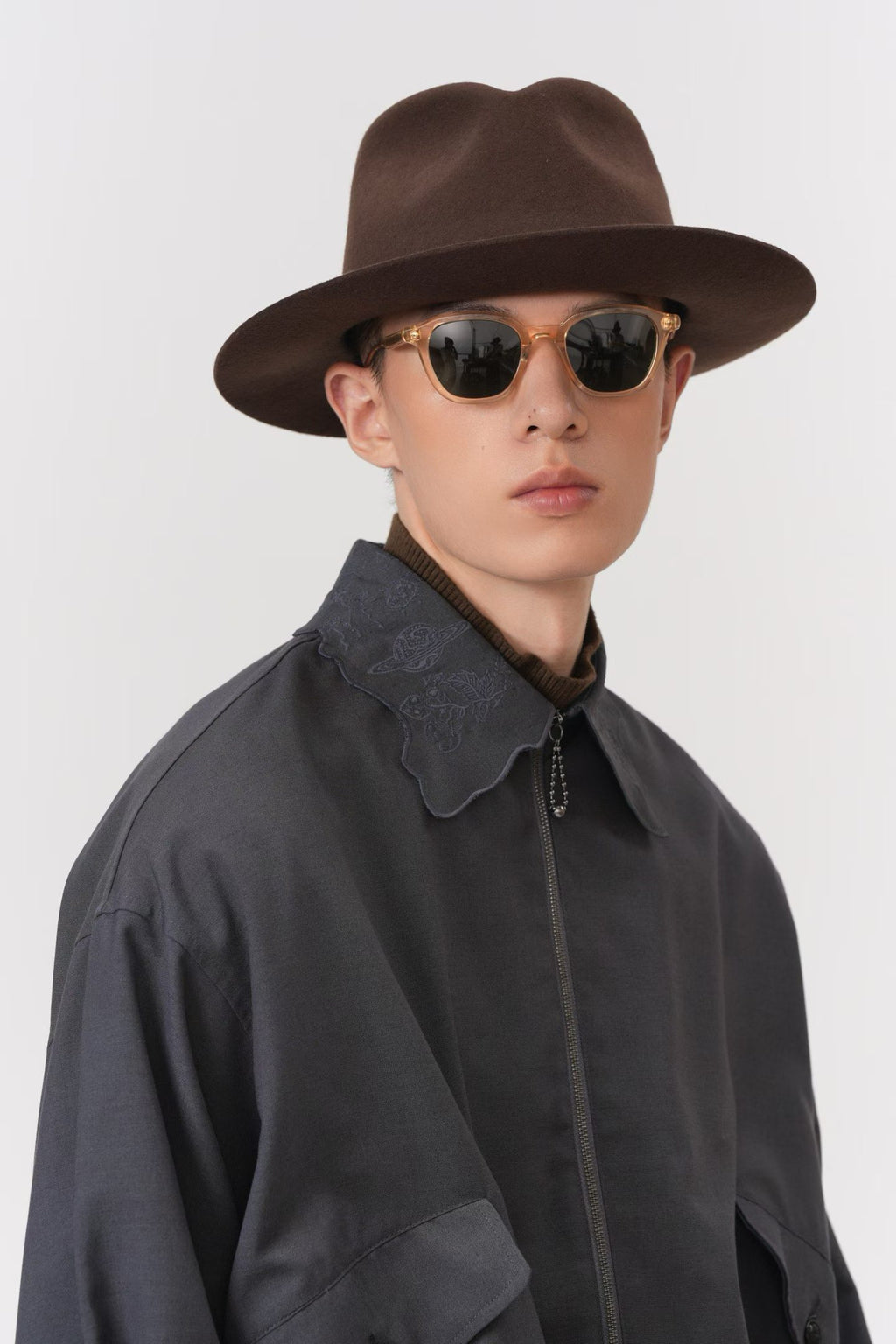Scalloped Collar Harrington Workwear Coat
