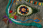 Wide-Leg Washed Denim Jeans with Hand-Embroidered Pocket