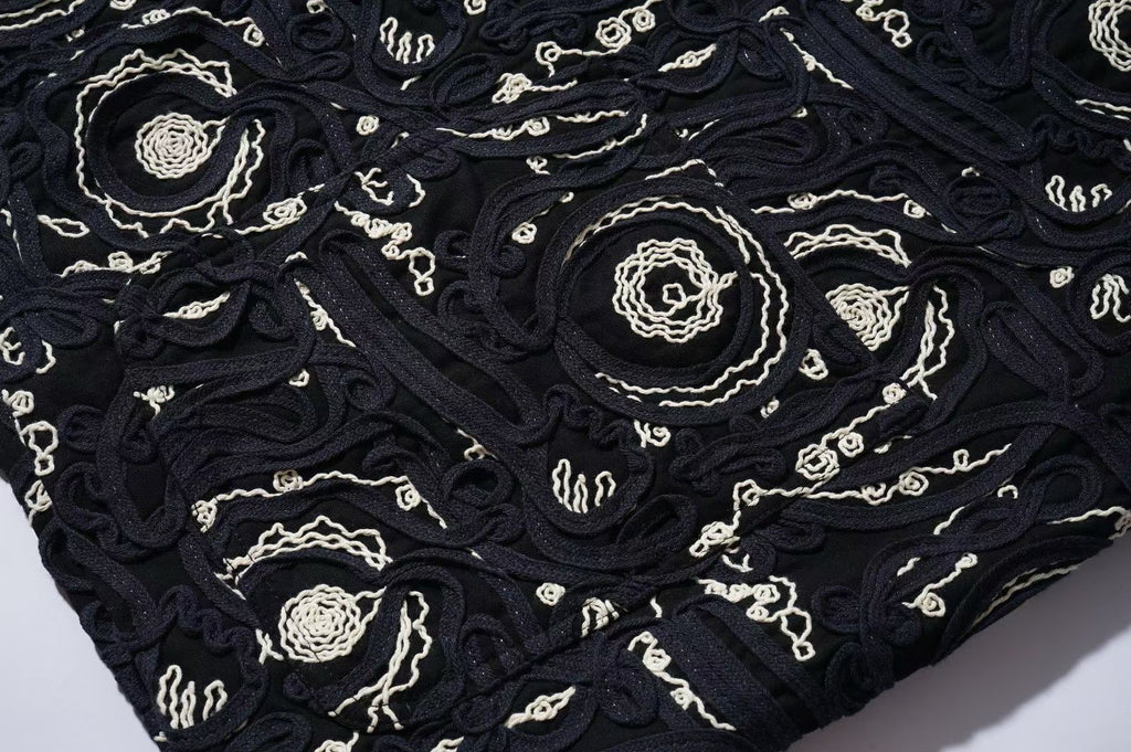 Navy Cord Embroidered  Bomber